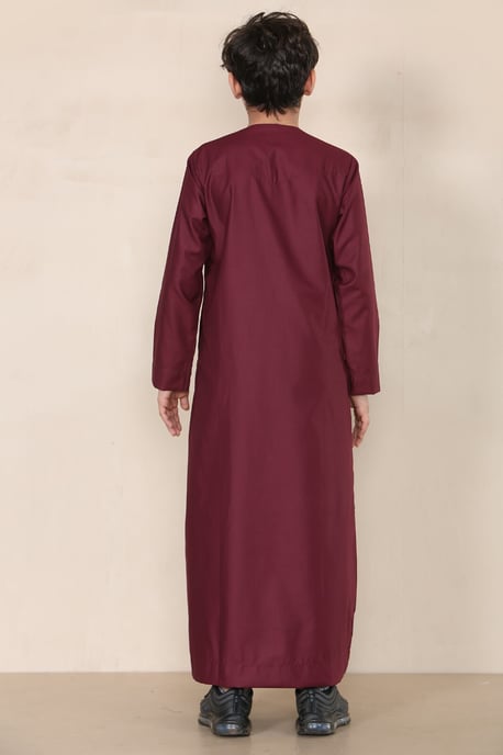 Roter Thobe für Jungen, emiratische Jubba, islamische Kleidung, Kaftan, Eid-Kleidung, Schnurquaste - Image 4