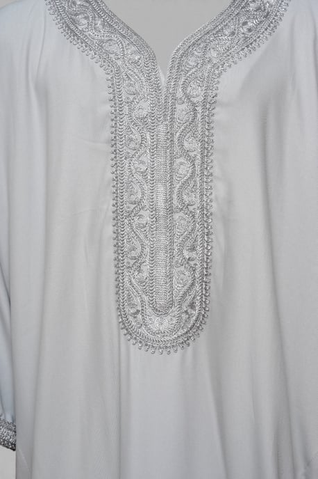 Graue marokkanische Thobe-Robe für Kinder, Jungen, Eid Djellaba, Gandoura Jubba, K-HM65 - Image 5