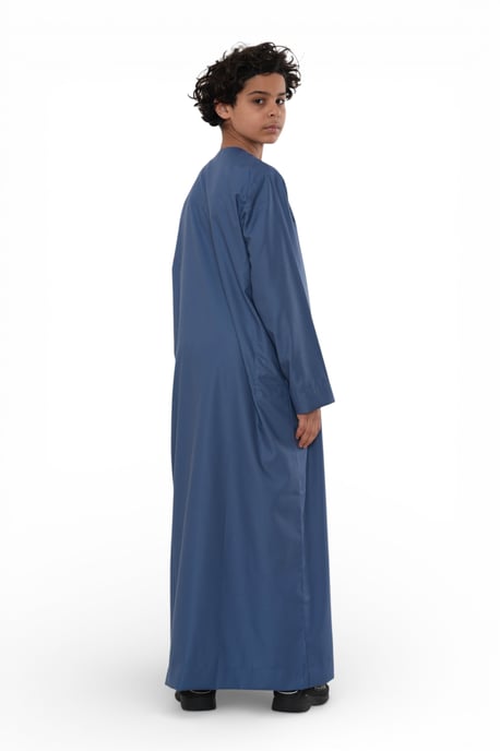 Kinder Jungen Eid Blau marokkanische Thobe Robe Djellaba Ramadan Eid Jubba- K-HM10 - Image 3