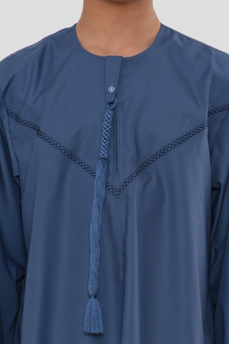Kinder Jungen Eid Blau marokkanische Thobe Robe Djellaba Ramadan Eid Jubba- K-HM10 - Image 4