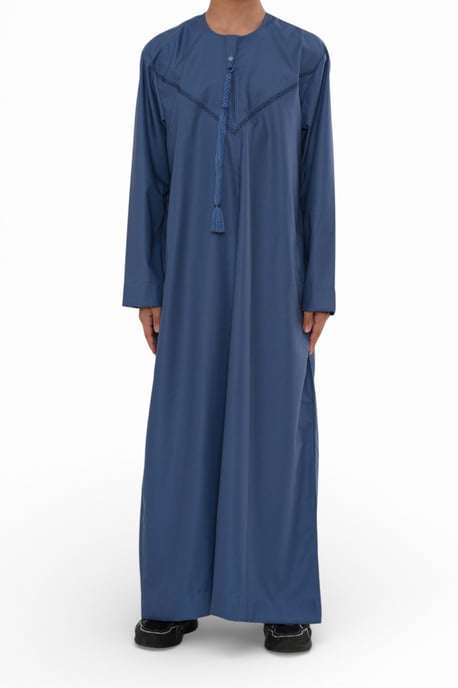 Kinder Jungen Eid Blau marokkanische Thobe Robe Djellaba Ramadan Eid Jubba- K-HM10 - Image 5