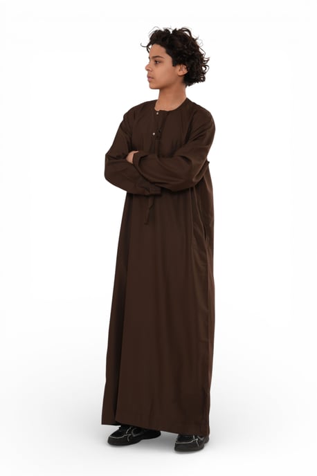 Kinder Jungen Eid braun marokkanische Jubba Robe Djellaba Ramadan Eid Thobe – K-HM11 - Image 2