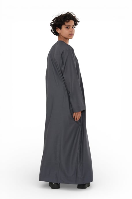 Kinder Jungen Eid Grau Marokkanische Jubba Robe Djellaba Ramadan Eid Thobe – K-HM11 - Image 3