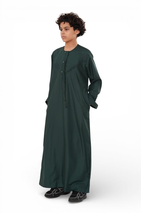 Kinder Jungen Eid grün marokkanische Jubba Robe Djellaba Ramadan Eid Thobe – K-HM11 - Image 2