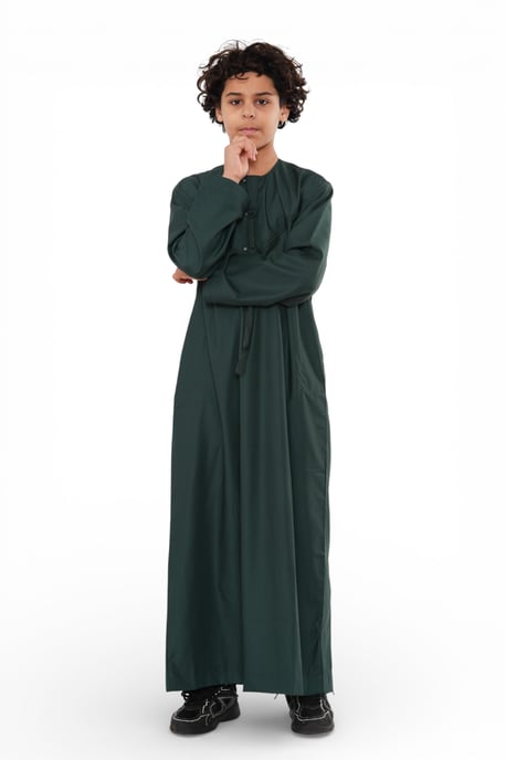 Kinder Jungen Eid grün marokkanische Jubba Robe Djellaba Ramadan Eid Thobe – K-HM11 - Image 3