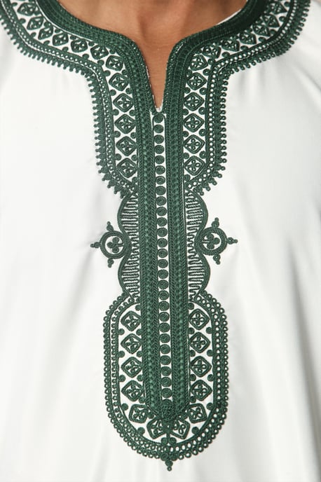 Weiße marokkanische Thobe-Robe für Kinder, Jungen, Djellaba, Gandoura, Eid Jubba – K-GG008 - Image 4
