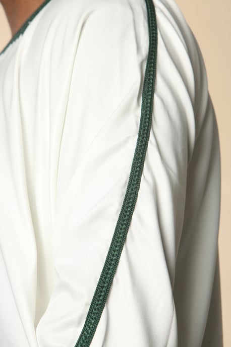 Weiße marokkanische Thobe-Robe für Kinder, Jungen, Djellaba, Gandoura, Eid Jubba – K-GG008 - Image 5