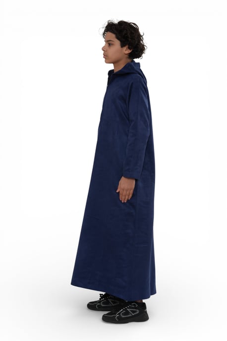 Kinder Jungen Kapuzen-Jubba-Gewand, marineblau, marokkanischer Stil, Ramadan-Eid-Thobe - K-HM12 - Image 3