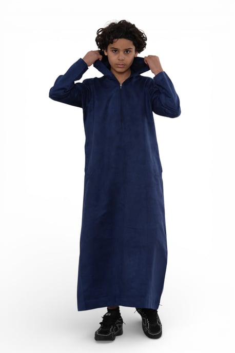 Kinder Jungen Kapuzen-Jubba-Gewand, marineblau, marokkanischer Stil, Ramadan-Eid-Thobe - K-HM12 - Image 4