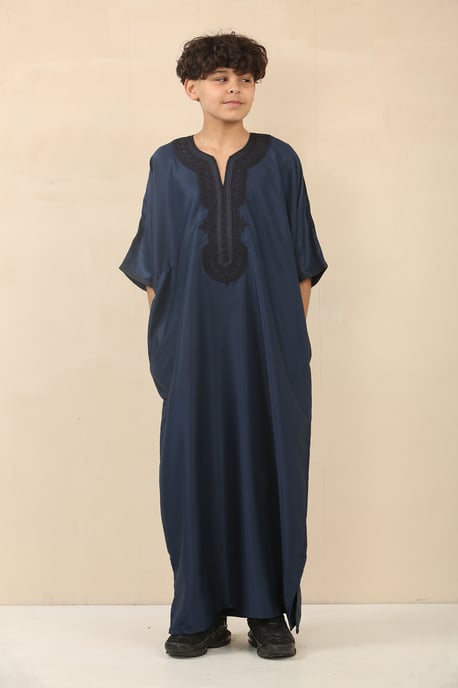 Blaue marokkanische Thobe Djellaba Jubba Robe für Kinder und Jungen - Image 1