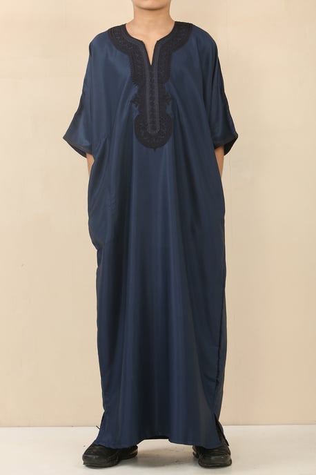 Blaue marokkanische Thobe Djellaba Jubba Robe für Kinder und Jungen - Image 2