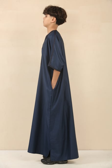 Blaue marokkanische Thobe Djellaba Jubba Robe für Kinder und Jungen - Image 3