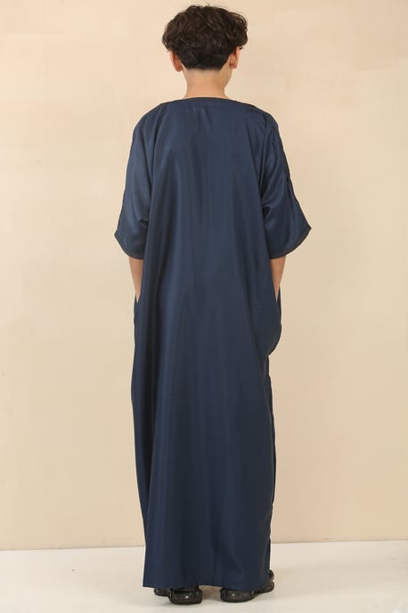 Blaue marokkanische Thobe Djellaba Jubba Robe für Kinder und Jungen - Image 4