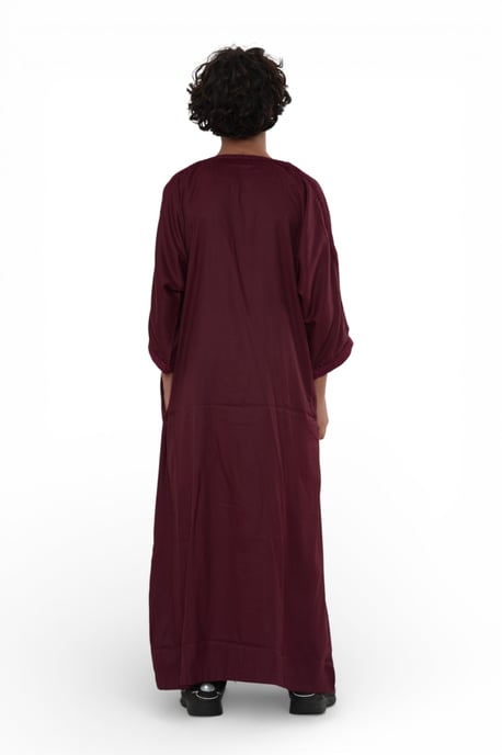 Rote marokkanische Thobe Jubba-Robe für Kinder, Jungen, Eid Djellaba Gandoura – K-HM62 - Image 4