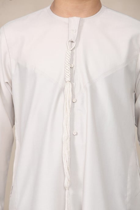 Beige Thobe für Jungen, emiratische Jubba, islamische Kleidung, Kaftan, Eid-Kleidung, Schnurquaste - Image 2