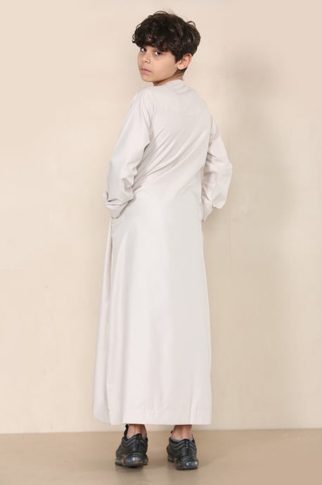 Beige Thobe für Jungen, emiratische Jubba, islamische Kleidung, Kaftan, Eid-Kleidung, Schnurquaste - Image 3