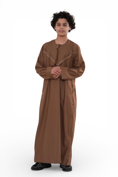 Kinder Jungen Eid Kamelbraun Marokkanische Thobe Robe Djellaba Ramadan Eid Jubba- K-HM10 - Image 2
