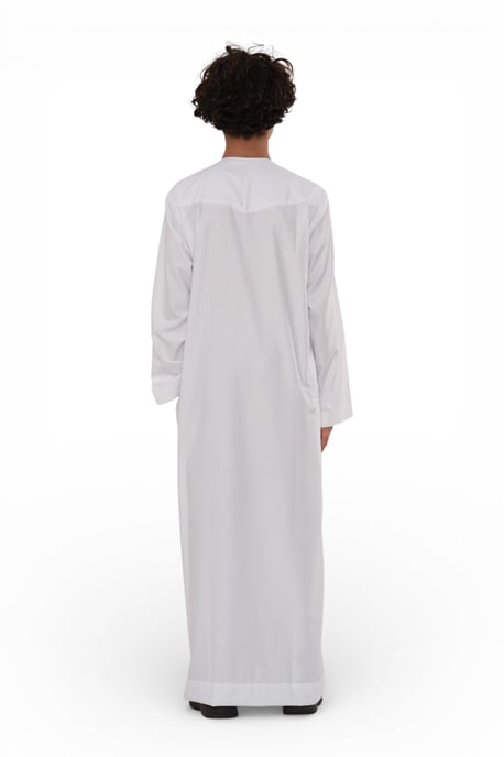 Kinder Jungen Eid Weiße marokkanische Jubba Robe Djellaba Ramadan Eid Thobe – K-HM11 - Image 5