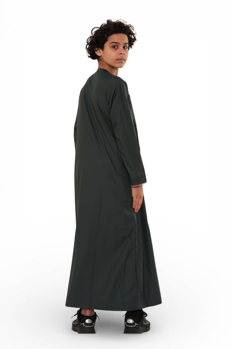 Kinder Jungen Ramadan Olivgrün Marokkanischer Jubba Robe Djellaba Eid Thobe – K-TT-006 - Image 5
