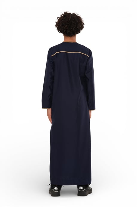 Kinder Jungen Ramadan Marineblau marokkanische Thobe Robe Emirati Eid Jubba- TT-003 - Image 5
