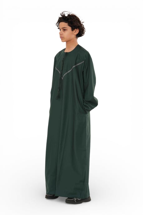 Kinder Jungen Eid grün marokkanische Thobe Robe Djellaba Ramadan Eid Jubba- K-HM10 - Image 2