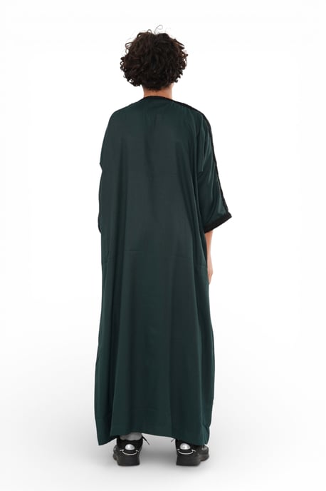 Grüne marokkanische Thobe Jubba Robe für Kinder, Jungen, Eid Djellaba Gandoura – K-HM62 - Image 4