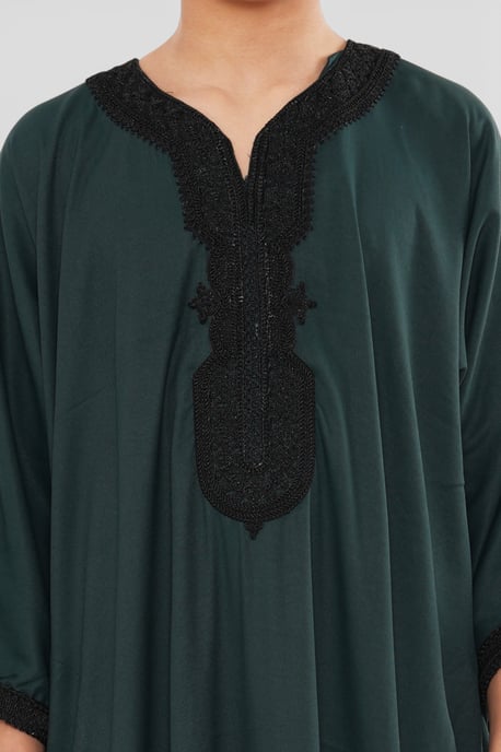 Grüne marokkanische Thobe Jubba Robe für Kinder, Jungen, Eid Djellaba Gandoura – K-HM62 - Image 5