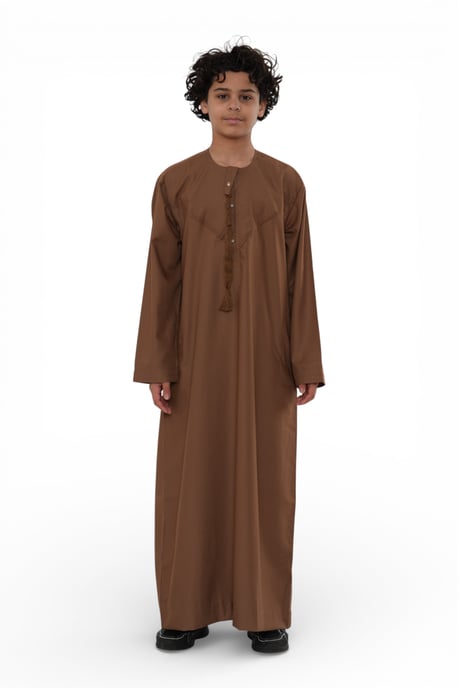 Kinder Jungen Eid Kamelbraun Marokkanische Jubba Robe Djellaba Ramadan Eid Thobe – K-HM11 - Image 1