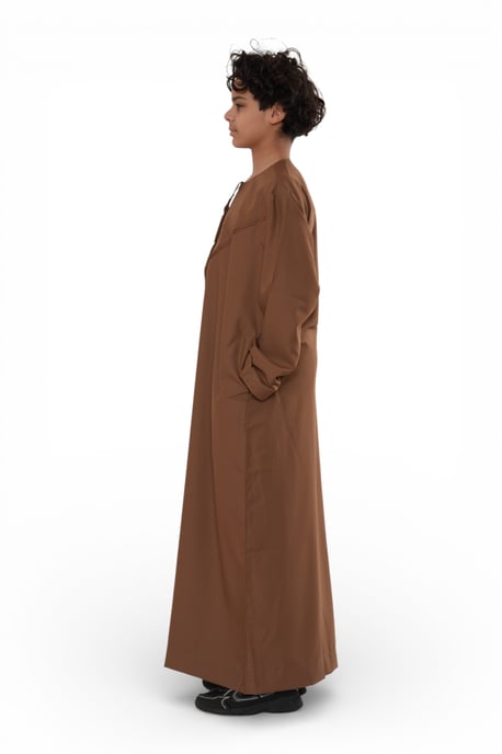 Kinder Jungen Eid Kamelbraun Marokkanische Jubba Robe Djellaba Ramadan Eid Thobe – K-HM11 - Image 2