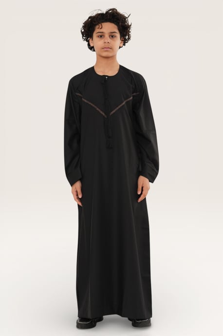 Kinder Jungen Eid Braun Marokkanischer Thobe Robe Djellaba Ramadan Eid Jubba- K-HM10 - Image 1