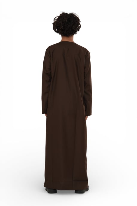 Kinder Jungen Eid Braun Marokkanischer Thobe Robe Djellaba Ramadan Eid Jubba- K-HM10 - Image 4