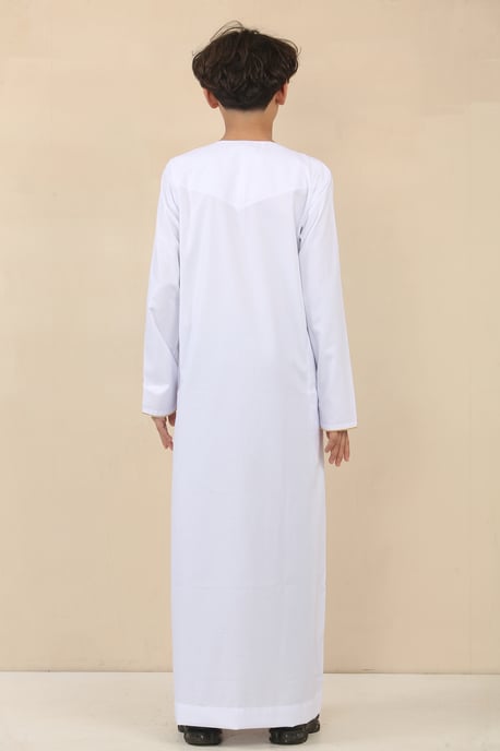 Weiße omanische Eid-Thobe-Jubba-Robe für Kinder aus den Emiraten - Image 4