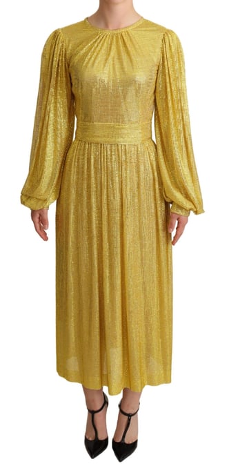 Dolce Gabbana Kettenhemd Midi Kleid mit langen Ärmeln - Image 1