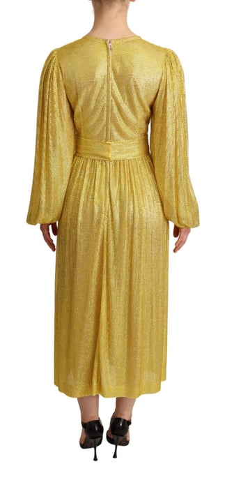 Dolce Gabbana Kettenhemd Midi Kleid mit langen Ärmeln - Image 3