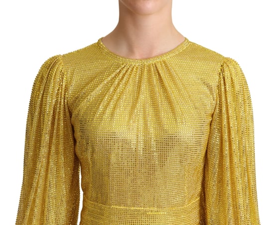 Dolce Gabbana Kettenhemd Midi Kleid mit langen Ärmeln - Image 4