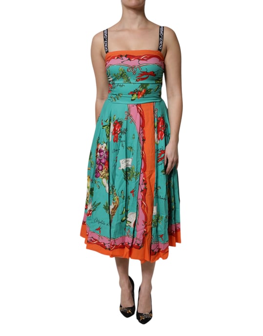 Blumenmuster A-Linien Midi-Kleid - Image 1
