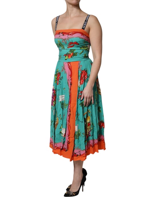 Blumenmuster A-Linien Midi-Kleid - Image 3