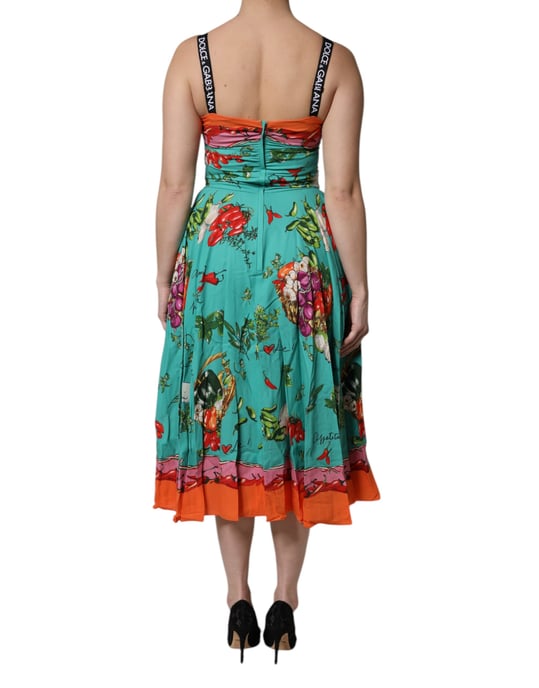 Blumenmuster A-Linien Midi-Kleid - Image 4