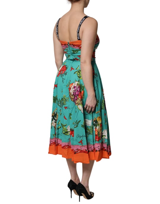 Blumenmuster A-Linien Midi-Kleid - Image 5