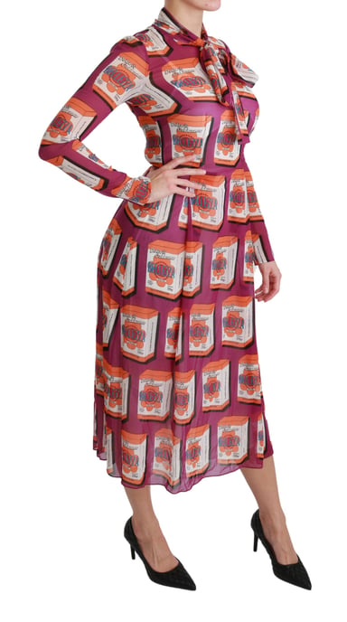 Bedrucktes Seidenkleid Midi Kleid - Image 2