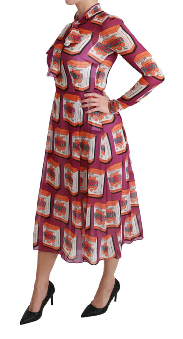 Bedrucktes Seidenkleid Midi Kleid - Image 3