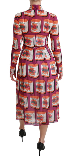 Bedrucktes Seidenkleid Midi Kleid - Image 4
