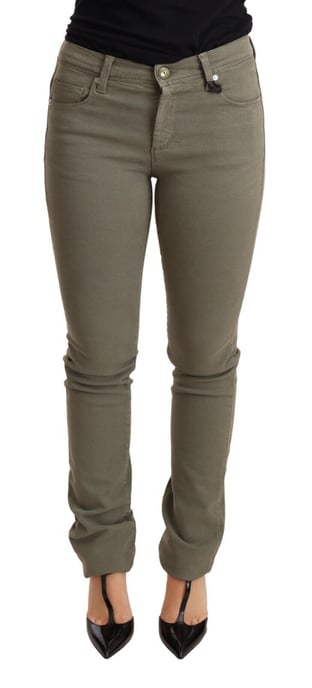 Olivengrüne Baumwoll-Stretch-Jeans - Image 1