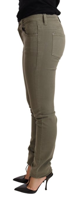 Olivengrüne Baumwoll-Stretch-Jeans - Image 2