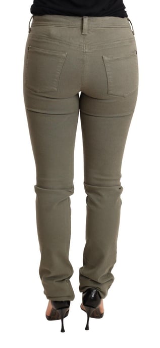 Olivengrüne Baumwoll-Stretch-Jeans - Image 3