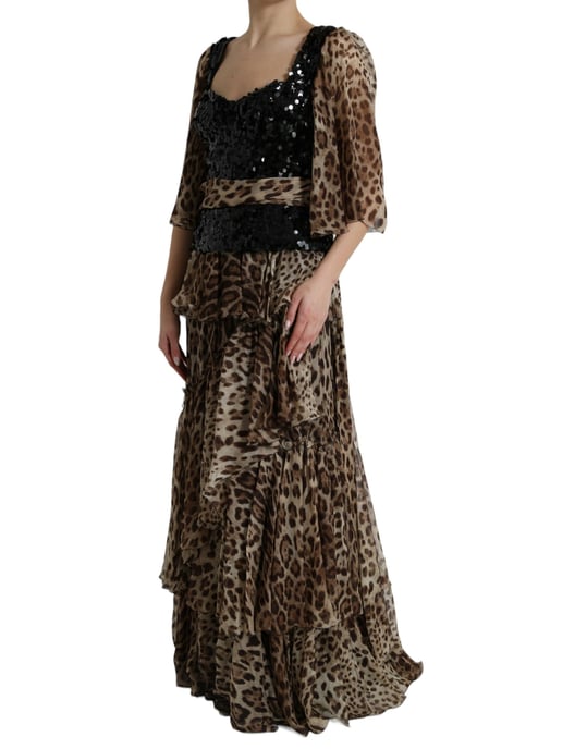 Pailletten-Leopardenmuster-Traumkleid mit Stufen - Image 2
