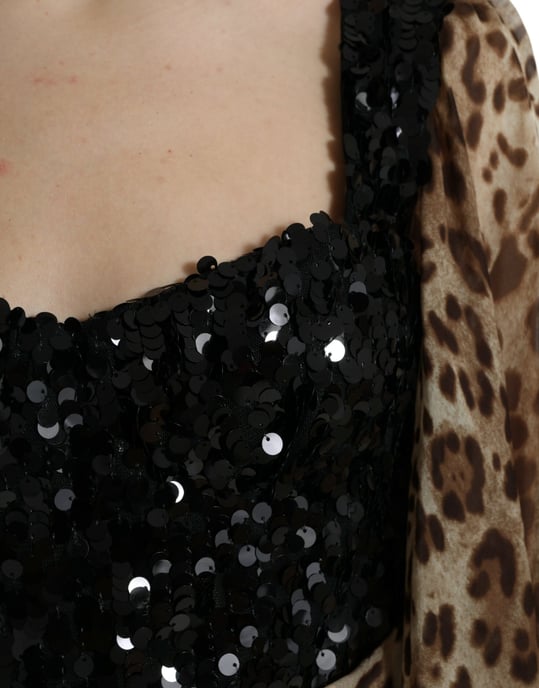Pailletten-Leopardenmuster-Traumkleid mit Stufen - Image 5