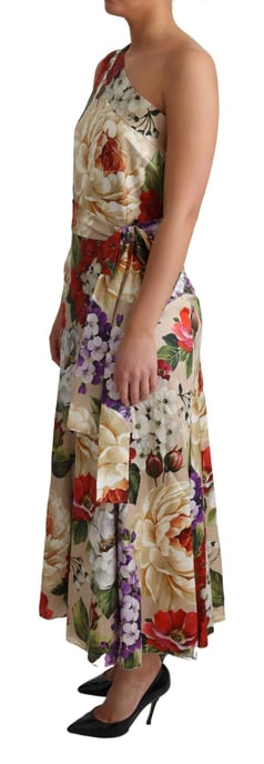 Blumendruck One-Shoulder Midi-Kleid - Image 3