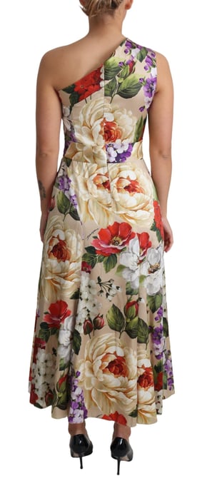 Blumendruck One-Shoulder Midi-Kleid - Image 4