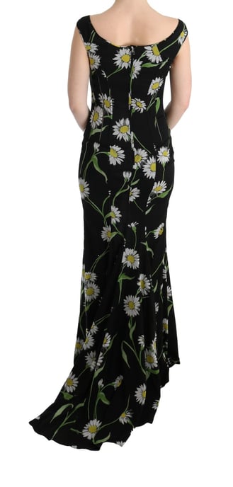 Gänseblümchen-Print Maxikleid Ärmellos V-Ausschnitt - Image 3